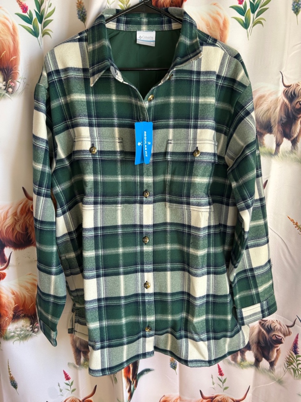 Columbia Women’s Green Plaid Shirt Jacket
